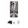 MARSİLYAN™- iPhone 15 Pro Kılıf Nova Doku Prime - Siyah Bilvis 0.18mm Plus Cam Ekran Koruyucu + Raze Metal Kamera Lens - SH