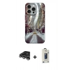 MARSİLYAN™- iPhone 15 Pro Kılıf Nova Doku Prime - Siyah Bilvis Hayalet Cam Ekran Koruyucu + Raze Metal Kamera Lens - GS