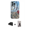 MARSİLYAN™- iPhone 15 Pro Kılıf Nova Doku Prime - Siyah Bilvis Hayalet Cam Ekran Koruyucu + Raze Metal Kamera Lens - SH