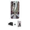 MARSİLYAN™- iPhone 15 Pro Kılıf Nova Doku Prime - Siyah Bilvis Hayalet Cam Ekran Koruyucu + Raze Metal Kamera Lens - SH