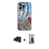 MARSİLYAN™- iPhone 15 Pro Kılıf Nova Doku Prime - Siyah Bilvis Hayalet Cam Ekran Koruyucu + Raze Metal Kamera Lens - TMGI