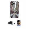 MARSİLYAN™- iPhone 15 Pro Kılıf Nova Doku Prime - Siyah Buffer Hayalet Cam Ekran Koruyucu + Raze Metal Kamera Lens - LT