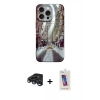 MARSİLYAN™- iPhone 15 Pro Kılıf Nova Doku Prime - Siyah Joko 5D Cam + Raze Metal Kamera Lens - LT