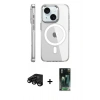 MARSİLYAN™- iPhone 15 Pro Kılıf Nova Doku - Şeffaf 360 Full Body Arka Koruyucu + Raze Metal Kamera Lens - SH