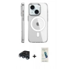 MARSİLYAN™- iPhone 15 Pro Kılıf Nova Doku - Şeffaf Pasifik Cam Ekran Koruyucu + Raze Metal Kamera Lens - LT