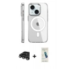 MARSİLYAN™- iPhone 15 Pro Kılıf Nova Doku - Şeffaf Pasifik Cam Ekran Koruyucu + Raze Metal Kamera Lens - TMGI