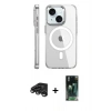 MARSİLYAN™- iPhone 15 Pro Kılıf Nova Doku - Siyah 360 Mat Full Body Arka Koruyucu + Raze Metal Kamera Lens - TMGI