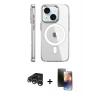 MARSİLYAN™- iPhone 15 Pro Kılıf Nova Doku - Siyah 3D Antistatik Mat Seramik Nano Ekran Koruyucu + Raze Metal Kamera Lens - GS