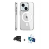 MARSİLYAN™- iPhone 15 Pro Kılıf Nova Doku - Siyah 3D Antistatik Seramik Nano Ekran Koruyucu + Raze Metal Kamera Lens - GS