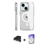 MARSİLYAN™- iPhone 15 Pro Kılıf Nova Doku - Siyah Bilvis 5in1 3D Magic Cam Ekran Koruyucu + Raze Metal Kamera Lens - GS