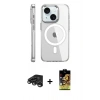 MARSİLYAN™- iPhone 15 Pro Kılıf Nova Doku - Siyah Buffer Cam Ekran Koruyucu + Raze Metal Kamera Lens - TMGI
