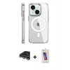 MARSİLYAN™- iPhone 15 Pro Kılıf Nova Doku - Siyah Joko 5D Cam + Gümüş Raze Metal Kamera Lens