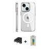 MARSİLYAN™- iPhone 15 Pro Kılıf Nova Doku - Siyah Polymer Nano Ekran Koruyucu + Raze Metal Kamera Lens - GS