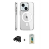 MARSİLYAN™- iPhone 15 Pro Kılıf Nova Doku - Siyah Polymer Nano Ekran Koruyucu + Raze Metal Kamera Lens - SH