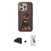 MARSİLYAN™- iPhone 15 Pro Kılıf Nova Form Koleksiyonu - Şeffaf Pasifik Cam Ekran Koruyucu + Siyah Raze Metal Kamera Lens