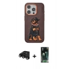 MARSİLYAN™- iPhone 15 Pro Kılıf Nova Form Koleksiyonu - Siyah 360 Mat Full Body Arka Koruyucu + Raze Metal Kamera Lens - SH