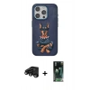 MARSİLYAN™- iPhone 15 Pro Kılıf Nova Form Koleksiyonu - Siyah 360 Mat Full Body Arka Koruyucu + Raze Metal Kamera Lens - SH