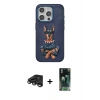 MARSİLYAN™- iPhone 15 Pro Kılıf Nova Form Koleksiyonu - Siyah 360 Mat Full Body Arka Koruyucu + Raze Metal Kamera Lens - TMGI