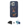 MARSİLYAN™- iPhone 15 Pro Kılıf Nova Form Koleksiyonu - Siyah 3D Antistatik Cam Ekran Koruyucu + Raze Metal Kamera Lens - TMGI