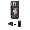 MARSİLYAN™- iPhone 15 Pro Kılıf Nova Form Koleksiyonu - Siyah 3D Antistatik Hayalet Cam Ekran Koruyucu + Raze Metal Kamera Lens - LT