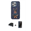MARSİLYAN™- iPhone 15 Pro Kılıf Nova Form Koleksiyonu - Siyah 3D Antistatik Hayalet Cam Ekran Koruyucu + Raze Metal Kamera Lens - LT