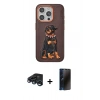 MARSİLYAN™- iPhone 15 Pro Kılıf Nova Form Koleksiyonu - Siyah 3D Antistatik Hayalet Cam Ekran Koruyucu + Raze Metal Kamera Lens - LT
