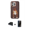 MARSİLYAN™- iPhone 15 Pro Kılıf Nova Form Koleksiyonu - Siyah 3D Antistatik Hayalet Cam Ekran Koruyucu + Raze Metal Kamera Lens - LT