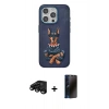 MARSİLYAN™- iPhone 15 Pro Kılıf Nova Form Koleksiyonu - Siyah 3D Antistatik Hayalet Cam Ekran Koruyucu + Raze Metal Kamera Lens - SH