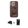 MARSİLYAN™- iPhone 15 Pro Kılıf Nova Form Koleksiyonu - Siyah 3D Antistatik Hayalet Cam Ekran Koruyucu + Raze Metal Kamera Lens - TMGI
