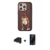 MARSİLYAN™- iPhone 15 Pro Kılıf Nova Form Koleksiyonu - Siyah 3D Antistatik Hayalet Cam Ekran Koruyucu + Raze Metal Kamera Lens - TMGI