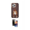 MARSİLYAN™- iPhone 15 Pro Kılıf Nova Form Koleksiyonu - Siyah 3D Antistatik Mat Seramik Nano Ekran Koruyucu