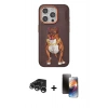 MARSİLYAN™- iPhone 15 Pro Kılıf Nova Form Koleksiyonu - Siyah 3D Antistatik Mat Seramik Nano Ekran Koruyucu + Raze Metal Kamera Lens - GS