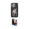MARSİLYAN™- iPhone 15 Pro Kılıf Nova Form Koleksiyonu - Siyah 3D Antistatik Mat Seramik Nano Ekran Koruyucu