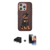 MARSİLYAN™- iPhone 15 Pro Kılıf Nova Form Koleksiyonu - Siyah 3D Antistatik Mat Seramik Nano Ekran Koruyucu + Raze Metal Kamera Lens - SH