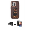 MARSİLYAN™- iPhone 15 Pro Kılıf Nova Form Koleksiyonu - Siyah 3D Antistatik Mat Seramik Nano Ekran Koruyucu + Raze Metal Kamera Lens - GS