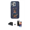 MARSİLYAN™- iPhone 15 Pro Kılıf Nova Form Koleksiyonu - Siyah 3D Antistatik Mat Seramik Nano Ekran Koruyucu + Raze Metal Kamera Lens - LT