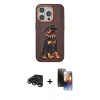 MARSİLYAN™- iPhone 15 Pro Kılıf Nova Form Koleksiyonu - Siyah 3D Antistatik Mat Seramik Nano Ekran Koruyucu + Raze Metal Kamera Lens - TMGI
