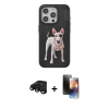 MARSİLYAN™- iPhone 15 Pro Kılıf Nova Form Koleksiyonu - Siyah 3D Antistatik Mat Seramik Nano Ekran Koruyucu + Raze Metal Kamera Lens - SH
