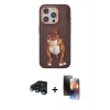 MARSİLYAN™- iPhone 15 Pro Kılıf Nova Form Koleksiyonu - Siyah 3D Antistatik Mat Seramik Nano Ekran Koruyucu + Raze Metal Kamera Lens - LT
