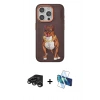 MARSİLYAN™- iPhone 15 Pro Kılıf Nova Form Koleksiyonu - Siyah 3D Antistatik Seramik Nano Ekran Koruyucu + Raze Metal Kamera Lens - TMGI
