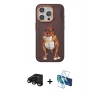 MARSİLYAN™- iPhone 15 Pro Kılıf Nova Form Koleksiyonu - Siyah 3D Antistatik Seramik Nano Ekran Koruyucu + Siyah Raze Metal Kamera Lens
