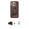 MARSİLYAN™- iPhone 15 Pro Kılıf Nova Form Koleksiyonu - Siyah Bilvis 0.18mm Plus Cam Ekran Koruyucu + Raze Metal Kamera Lens - TMGI