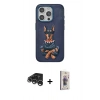 MARSİLYAN™- iPhone 15 Pro Kılıf Nova Form Koleksiyonu - Siyah Bilvis 3D Cam Ekran Koruyucu + Raze Metal Kamera Lens - GS