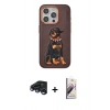 MARSİLYAN™- iPhone 15 Pro Kılıf Nova Form Koleksiyonu - Siyah Bilvis 3D Mat Cam Ekran Koruyucu + Raze Metal Kamera Lens - LT