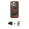 MARSİLYAN™- iPhone 15 Pro Kılıf Nova Form Koleksiyonu - Siyah Bilvis 3D Mat Cam Ekran Koruyucu + Raze Metal Kamera Lens - TMGI
