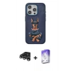 MARSİLYAN™- iPhone 15 Pro Kılıf Nova Form Koleksiyonu - Siyah Bilvis 5in1 3D Magic Cam Ekran Koruyucu + Gümüş Raze Metal Kamera Lens
