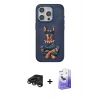 MARSİLYAN™- iPhone 15 Pro Kılıf Nova Form Koleksiyonu - Siyah Bilvis 5in1 5D Magic Hayalet Cam Ekran Koruyucu + Raze Metal Kamera Lens - TMGI