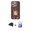 MARSİLYAN™- iPhone 15 Pro Kılıf Nova Form Koleksiyonu - Siyah Bilvis 5in1 5D Magic Hayalet Cam Ekran Koruyucu + Raze Metal Kamera Lens - GS