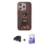 MARSİLYAN™- iPhone 15 Pro Kılıf Nova Form Koleksiyonu - Siyah Bilvis 5in1 5D Magic Hayalet Cam Ekran Koruyucu + Raze Metal Kamera Lens - GS