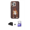 MARSİLYAN™- iPhone 15 Pro Kılıf Nova Form Koleksiyonu - Siyah Bilvis 5in1 5D Magic Hayalet Cam Ekran Koruyucu + Raze Metal Kamera Lens - SH